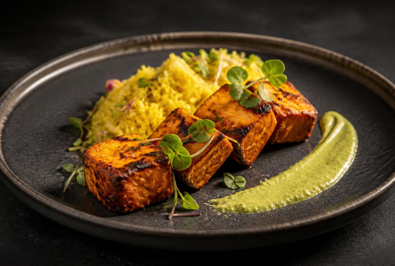 Premium Indian food plating for a birthday party catering menu